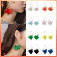 YESHE แฟชั่นผู้หญิง Long Drop เครื่องประดับ โบฮีเมีย Petal Dangle Stud ตะขอ ต่างหูดอกไม้ เรซิน