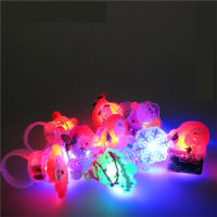 Christmas Party Favors 24PCS LED Flash Rings ของขวัญคริสต์มาสสำหรับเด็กผู้ใหญ่ Glow In The Dark Halloween Treats Non Candy Gift Bag Fillers Christmas Party Supplies