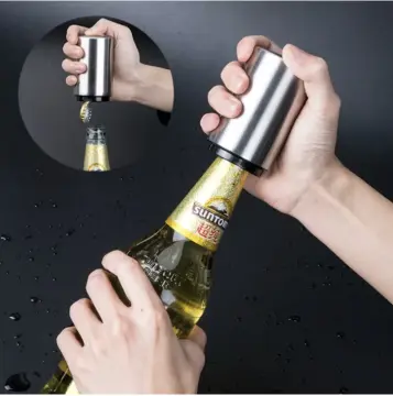 Beer Bottle Opener (Stainless): Automatic Bottle Opener, No Damage to Bottle  Cap, Spring Loaded Bottle Openers