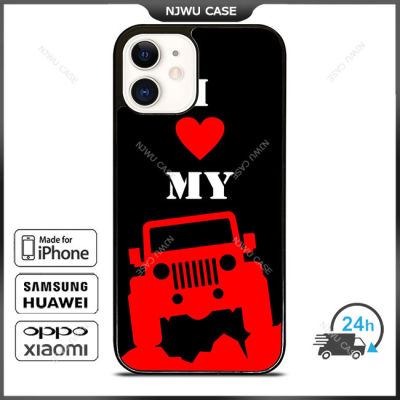 I Love My Jep Phone Case for iPhone 14 Pro Max / iPhone 13 Pro Max / iPhone 12 Pro Max / XS Max / Samsung Galaxy Note 10 Plus / S22 Ultra / S21 Plus Anti-fall Protective Case Cover