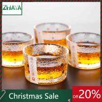 ZHAYA 50-70ml Handmade Glass Tea Mug Heat-resistant Coffee Cup Thicken Ripple Kongfu Tea Cups Glass Drinkware