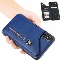 Leather Phone Cover Case For Iphone XS Max XR X 6 6S 7 8 Plus Soft Cover Zipper Coin Bag Design Phone Case With Card Pocket