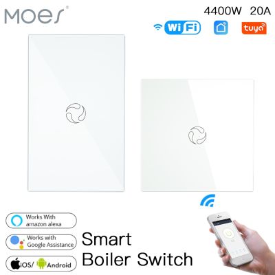 ℡❁ Moes WiFi przełącznik kotła Zigbee bojler kontroler ścienny Tuya inteligentne sterowanie pilot aplikacji Alexa Google Home Panel szklany głos