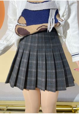 ‘；’ Wool Plaid Pleated Skirt High Waist Slim In Autumn And Winter Korean Style Harajuku Vintage Kawaii Юбка Женская Kawaii Mini