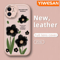 YIWESAN เคสดีไซน์ใหม่ซิลิโคนนิ่มลายดอกไม้สุดสร้างสรรค์,เคสป้องกันการตกสำหรับ IPhone 12 Pro Max 12 Mini IPhone 11 Pro Max เคสใส่โทรศัพท์หนังเคสมือถือกันกระแทกป้องกันการตกพร้อมเคสป้องกันกล้องสำหรับเลนส์คลุมทั้งหมด