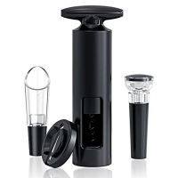 Operated Wine Bottle Corkscrew Opener Sets with Foil Cutter, Wine Aerator Pourer, Vacuum Stoppers, Self-Pulling Reusable