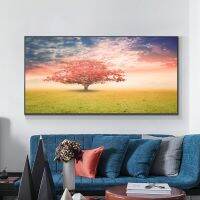 Goodstore Beautiful Blossom Tree ภูมิทัศน์โปสเตอร์ภาพวาดผ้าใบสำหรับตกแต่งบ้าน (Unframed)