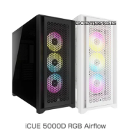 Corsair iCUE 5000D RGB Airflow Mid-Tower Case - 3X AF120 RGB Elite Fans BLACK / WHITE