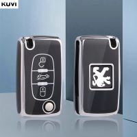 {Lili Car product} โครงเปลือกนอกเคส Kunci Remote Mobil TPU ใหม่สำหรับ Peugeot 107 207 307 308 407 607 3008 5008สำหรับ Citroen Xsara Picasso C5 C6แบบไร้กุญแจ C8