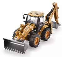 โมเดลรถเหล็ก BACKHOE LOADER ตักดิน+รถไถดิน เหล็กทั้งคัน Huina Scale 1:50 เหมือนของจริง ของเล่นเพื่อการสะสม