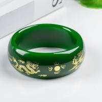 Braccialetto Bangle Di Giada Verde Naturale Intagliato A Mano มังกรฟินิกซ์หัวใจสุตราเครื่องประดับแสนสวย Amuleto Braccialto Rotondo Per Uomo Donna