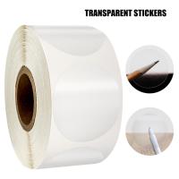 100-500pcs transparent labels 1 inch business package seal labels sticker PVC adhesive custom sticker stationery supply Stickers Labels