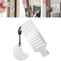 สแตนเลส Punch-ฟรีประตูล็อค Anti-Theft ประตูแบบพกพา Stopper ประตูล็อคสำหรับ Travel Hotel Motel หอพัก-hdfssaa