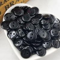 50 pcs 11mm 2 Holes Black Resin Round Buttons Decor Sewing Clothing Sewing Scrapbooking Crafts DIY Accessories Buttons PT267