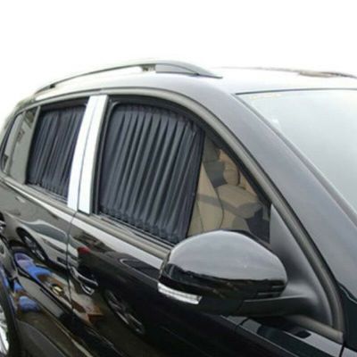 [Ready Stock] 2pcs Car UV Protection Sun Shade Curtains Sides Window Visor Mesh Cover Shield