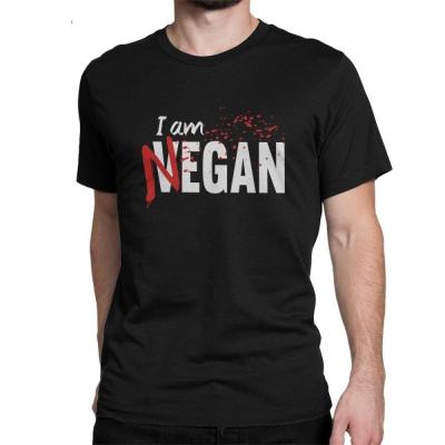 I M Negan เสื้อยืดสโลแกนสำหรับผู้ชาย,เสื้อยืดคอกลมแขนลำลองขาสั้นพิมพ์ลายแฟชั่นผ้าคอตตอนเสื้อท่อนบนคอกลมฤดูร้อนขายส่งเสื้อยืดตลก