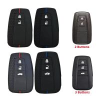 ☬✎♤ Silicone Car Key Case For Toyota Land Cruiser Prado Camry V70 CHR C-HR Prius Corolla RAV4 Cover Remote Fob Protector Accessories