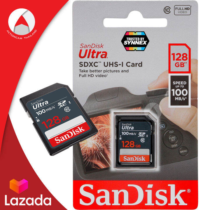 sandisk-ultra-sd-card-class10-128gb-sdxc-speed-100-mb-s-sdsdunr-128g-gn3in-เมมโมรี่-การ์ด-แซนดิส-สำหรับ-กล้อง-ถ่ายภาพ-ถ่ายรูป-ถ่ายวีดีโอ-กล้องdslr-กล้องโปร-รับประกัน-7ปี-โดย-synnex