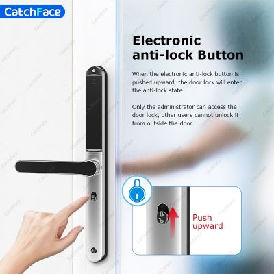 ประตูล็อคอัจฉริยะอิเล็กทรอนิกส์ RFID สำหรับกระจกอลูมิเนียมบานเลื่อนประตูแอพพ์บลูทูธลายนิ้วมือไม่ต้องใช้กุญแจกลางแจ้งแบบกันน้ำ