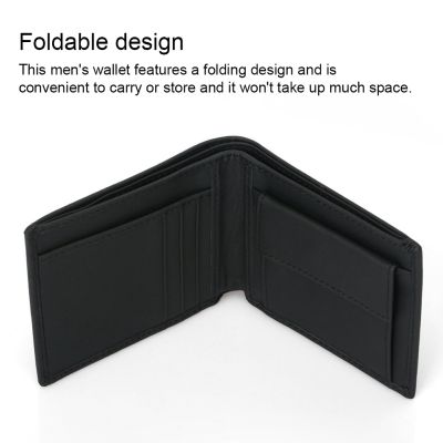 Men s Foldable Wallet Leather Coin Pocket Change Slim Mini Purse Credit Card Holder Carrying Thin Bag Short Type