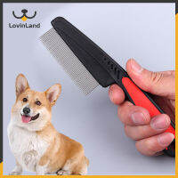 Lovinland Pet สุนัขและแมว Depilation สแตนเลสหมัดหวีเข็ม Lice กำจัดเห็บหมัดเปิด Knot Comb