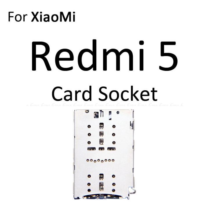 อะแดปเตอร์เครื่องอ่านสล็อตถาดใส่ซิมการ์ดสำหรับ-xiaomi-redmi-5-plus-โน๊ต5-pro-micro-sd-ชิ้นส่วนภาชนะใส่กระเป๋าเก็บบัตร