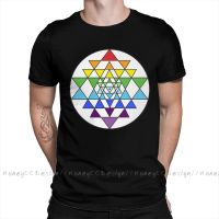 Men Shiva Hindu God India Lingam Black Tshirt Sri Yantra Rainbow Pure Cotton Shirt Tees Tshirt