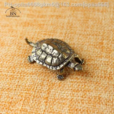 Pure Copper Turtle Statue Desktop Ornaments Vintage Brass Tortoise Miniatures Figurines Toy Model Home Decorations Accessories