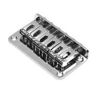 ‘【；】 78Mm Electric Guitar Bridge 6 Saddle Hardtail Bridge Top Load For ST/SQ/FD Electric Guitar Replacement Black Chrome