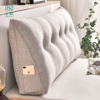 Headboard Cushion Triangular Long Pillow with Filler Reading Large Backrest Support Wedge Bed Daybed Comfort Rest Waist Pillow