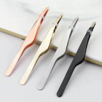 Multifunctional Stainless Steel Oblique Mouth Eyebrow Tweezers Nail Rhinestones Nipper Picker Beauty Makeup Tools