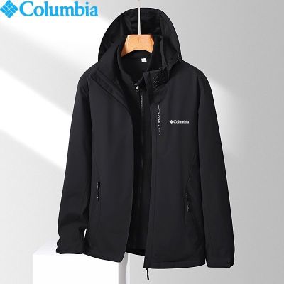 Columbia เสื้อแจ็คเก็ตสำหรับกิจกรรมกลางแจ้งโคลัมเบียสำหรับผู้ชายและผู้หญิงฤดูใบไม้ร่วงและฤดูหนาวแบบสามในหนึ่งเดียวที่ถอดออกได้สองชิ้