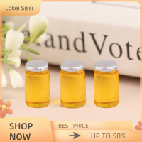 Lokei 3pcs 1/12ตุ๊กตาบ้านจำลอง Jam bottle Honey POT MINI Home KITCHEN Toy