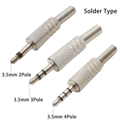 5Pcs Metal Repair 3.5mm Male Headphone Plug Mono Stereo Audio Solder Cable Connector 3.5 2Pole 3Pole 4Pole Earphone Jack Adapter