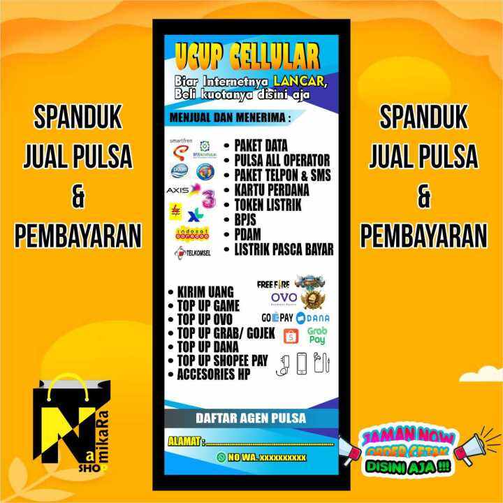 Spanduk Banner Backdrop Jual Pulsa & Pembayaran Ukuran 160x60cm/ Banner ...