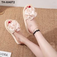 2023 New Slippers Womens Summer Fashion Thick-soled All-match Flowers Flip-flops Non-slip Slope Heels Beach Sandals