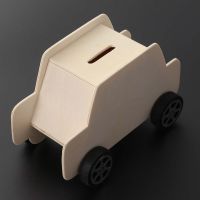 Wooden Car Shaped Piggy Bank Educational DIY Bank Saving Toys Box Creative Creative Money