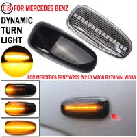 1 Pair Car LED Side Marker Turn Signal Lights For Mercedes Benz W210 W202 CLK W208 SLK R170 W638 Dynamic Blinker Lamp Bulbs  LEDs HIDs