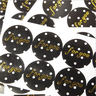 1000pcs/10lot Wholesale For You Round black Labels Circle PVC Scrapbooking Labels Seal Sticker DIY Self-Adhesive Gift Sticker Stickers Labels