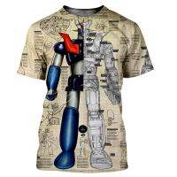 (All sizes are in stock)   Mazinger Z Mens T-shirt New Cool 3D Printed Short Sleeve T-shirt Harajuku Style T-shirt Womens Summer Top  (You can customize the name and pattern for free)