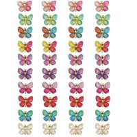 40Pcs Multicolored Beautiful Butterflies Resin Scrapbooking Embellishments Flat Back DIY Art Projects