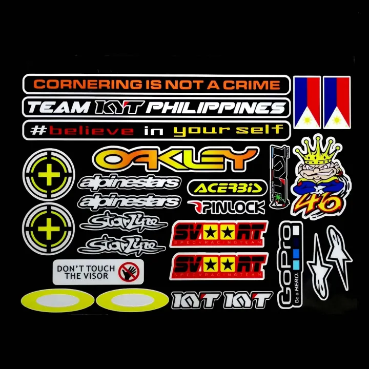 AGV EVO Helmet Visor Reflective Stickers MotoGP Decal 【Reflectorized ...