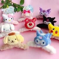 Kawaii Sanrioed อะนิเมะ Kuromi Cinnamon Roll Melody Plush Shark Hair Clip การ์ตูนผู้หญิง Claw Clip Soft Plush Retro Barrettes ของขวัญ