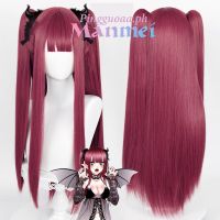 【Manmei】My Dress-Up Darling Rizu Kyun Marin Kitagawa Cosplay Wig Dark Red Hair Straight Pigtails Heat Resistant Synthetic Wigs wr