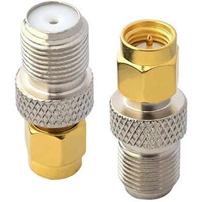 2Pcs / 1Pc  F Type Female Jack to SMA Male Plug Straight RF Coaxial Coax Adapter Connector Electrical Connectors