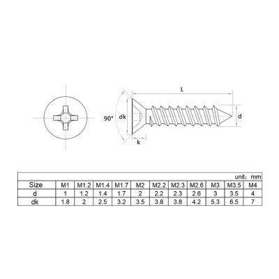 NINDEJIN 1200 ชิ้น / เซ็ตสีดำชุบ Countersunk สกรูหัวแบนแบบไขว้ปิดภาคเรียน M1.2 M1.4 M1.5 M1.7 M2 สกรูเหล็กคาร์บอนสกรูแล็ปท็อป