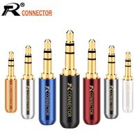 10pcs/lot 3 Poles Stereo 3.5mm Connector Copper Tube Gold Plated 3.5mm Mini Jack Stereo Male Plug Earphone Headphone Adapter