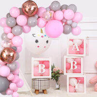 115Pcs สีชมพูสีเทา Rose Gold บอลลูน Garland Arch ชุดตกแต่งที่ยอดเยี่ยมสำหรับอาบน้ำเด็กวันเกิดงานแต่งงานฉลองครบรอบ