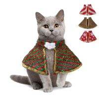 Christmas Funny Cats Cloak Lovely Festival Party Wear for Pets Carnivals Photography Clothes Horizontal Stripe Decorative