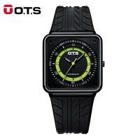 OTS Waterproof Watches Thin Clock Rubber Luxury Watch for Men Quartz Wristwatches Relogio Masculino Gift for Boyfriend